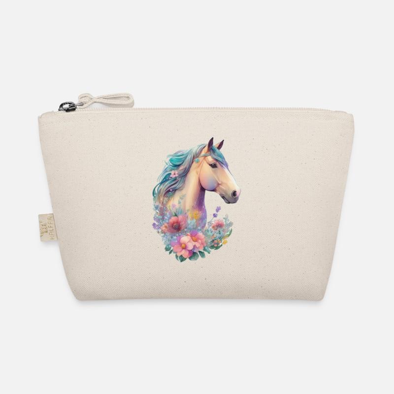 Das Pferd Mädchen Kinder Pferde Blumen Design Bio-Täschchen
