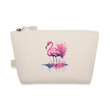 Aquarelle vibrante Flamant rose debout dans une eau - Trousse biologique - nature - Devant
