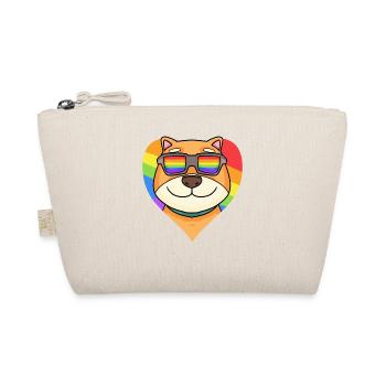 Arc-en-ciel - Chien Shiba Inu avec lunettes et coeur - Trousse biologique - nature - Devant