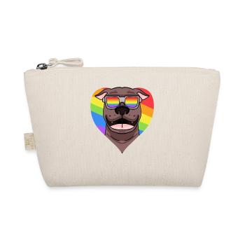 Rainbow - Chien pitbull avec lunettes - Trousse biologique - nature - Devant