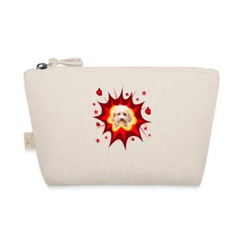 Comic Hund Design - Pow - Zwergpudel - Pudel - Bio-Täschchen - Natur - Vorne