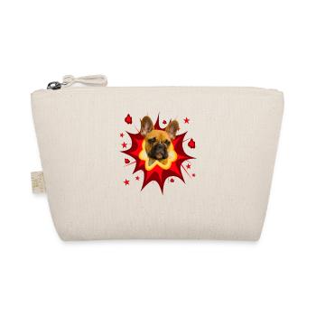 Comic Dog Design - Pow - French Bulldog - Organic Pouch - nature - Front