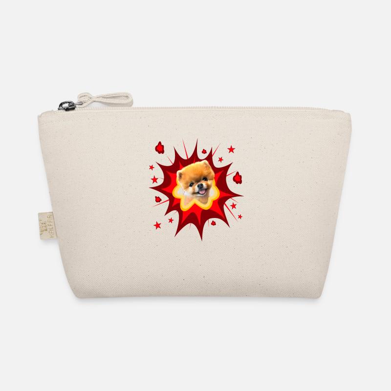 Comic Dog Design - Pow - Miniature Spitz - Pomeranian Organic Pouch