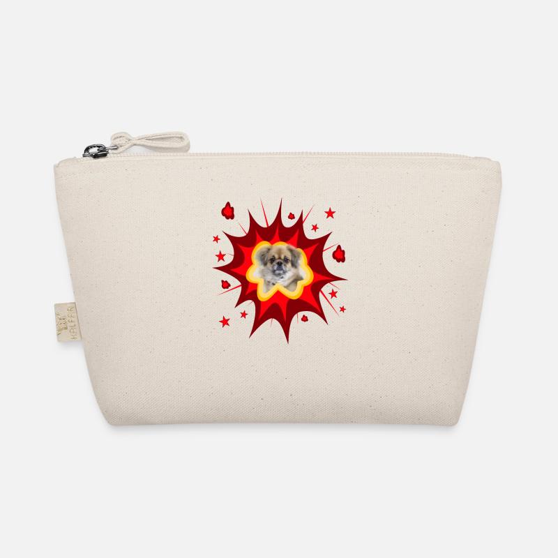 Comic Dog Design - Pow - Tibetan Spaniel Organic Pouch