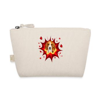 Comic Dog Design - Pow - Beagle - Organic Pouch - nature - Front