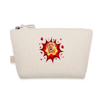 Comic Hund Design - Pow - Bordeaux Dogge - Bio-Täschchen - Natur - Vorne