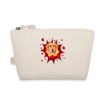 Comic Hund Design - Pow - Golden Retriever - Bio-Täschchen - Natur - Vorne