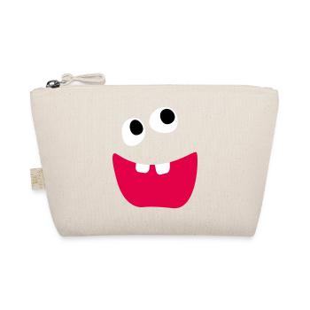 Naughty Monster Laughing Teeth Kids Comic Funny - Organic Pouch - nature - Front