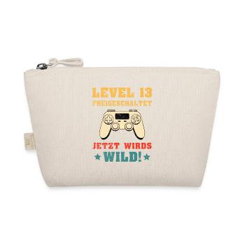 Level 13 Freigeschaltet Geburtstagsgeschenk - Bio-Täschchen - Natur - Vorne