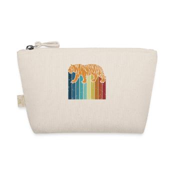 Retro Big Cat King Tiger Wildcat Siberian - Organic Pouch - nature - Front