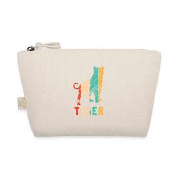 Retro Wildcat Big Cat King Tiger Siberian - Organic Pouch - nature - Front