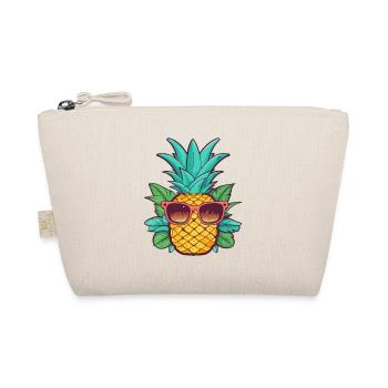 Cartoon Ananas Sommer mit Sonnenbrille Good Vibes - Bio-Täschchen - Natur - Vorne