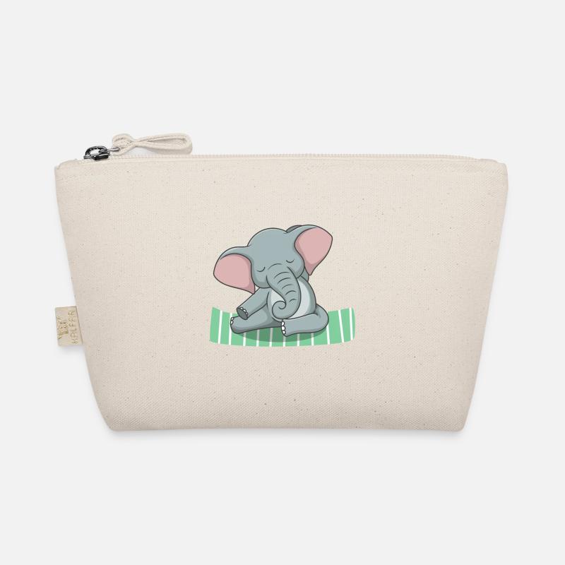 Yoga Elefant - Bio-Täschchen - Natur