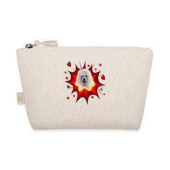 Comic Dog Design - Pow - Poodle - Organic Pouch - nature - Front