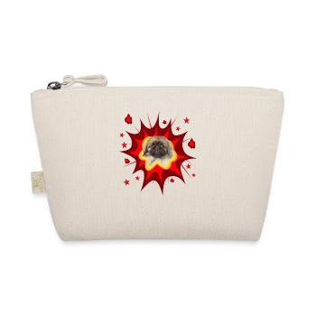 Comic Dog Design - Pow - Pekingese - Organic Pouch - nature - Front