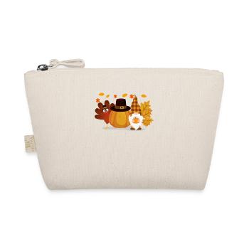 Happy Thanksgiving Turkey Gnome Pumpkin Autumn - Organic Pouch - nature - Front