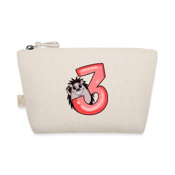 3 birthday 3 years old with animal motif - three - Organic Pouch - nature - Front
