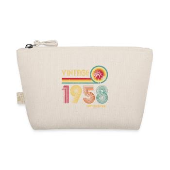 Vintage 1958 65th Birthday 65 Years of Strength - Organic Pouch - nature - Front