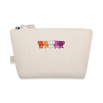 Lesbian Flag Pride LGBTQ Cute Elephant - Organic Pouch - nature - Front