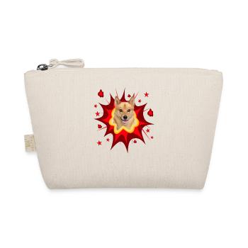 Comic Dog Design - Pow - Finnish Spitz - Organic Pouch - nature - Front