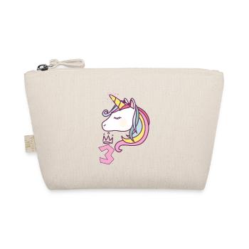 Birthday Girl Princess Unicorn 3 years Gift - Organic Pouch - nature - Front