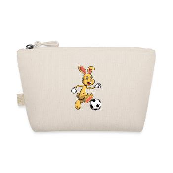Un lapin comique joue au football - Trousse biologique - nature - Devant