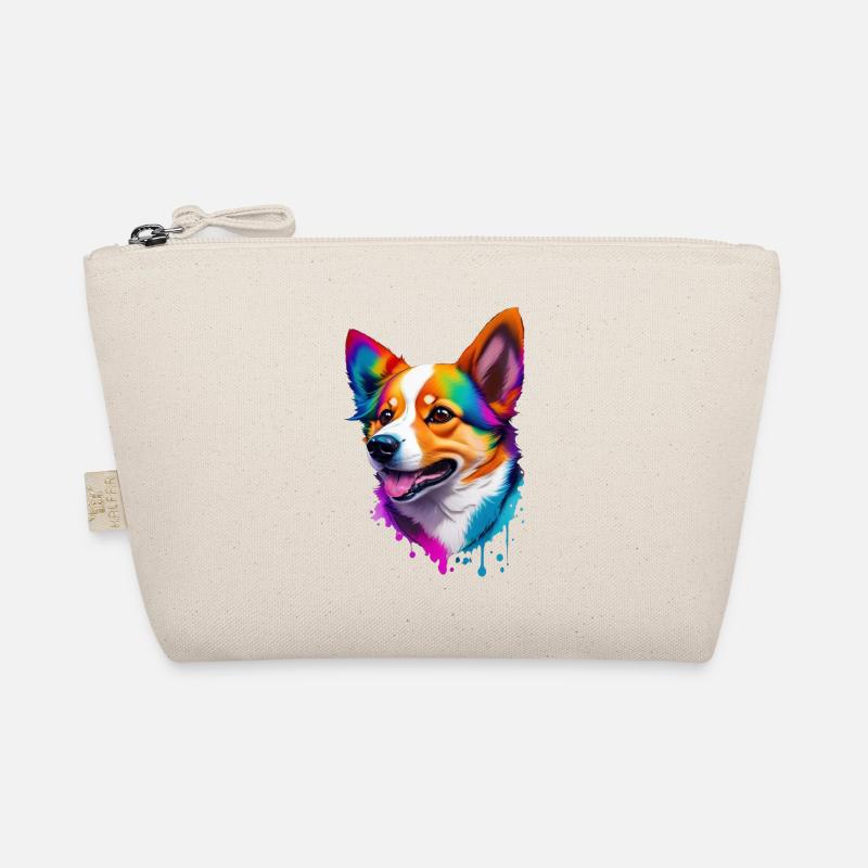 Corgi Farbenfroher Hund Regenbogen Hunderasse Bio-Täschchen