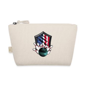 America Flag USA Bowling Ball Pin Bowler - Organic Pouch - nature - Front
