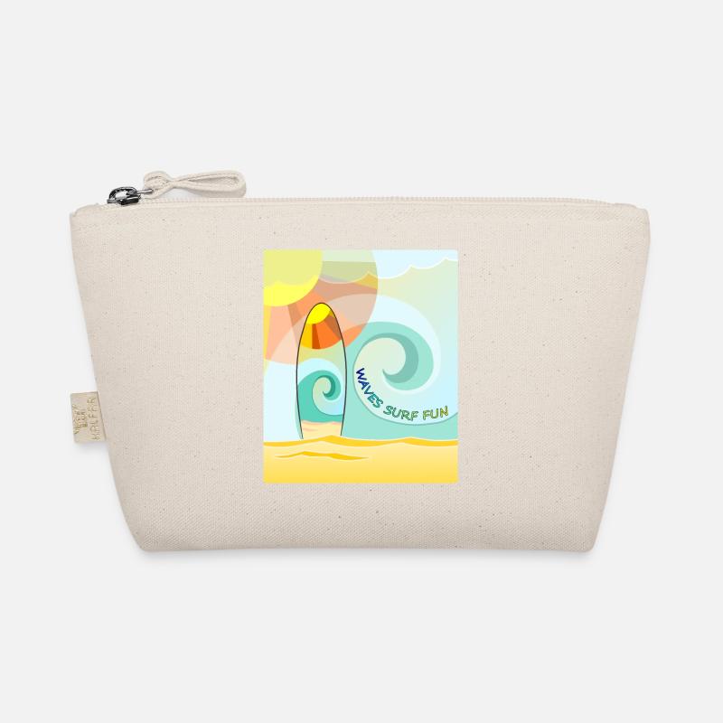 surfing waves surfboard Organic Pouch