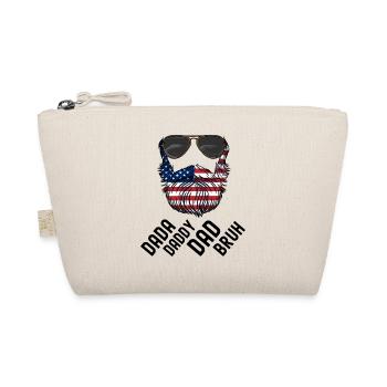 Beard Dada Daddy Dad Bruh Fathers Day Patriotic - Organic Pouch - nature - Front