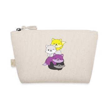 Nonbinary Flag Pride LGBTQ Cute Fox Stack - Organic Pouch - nature - Front