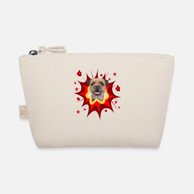 Comic Dog Design - Pow - Border Terrier Organic Pouch
