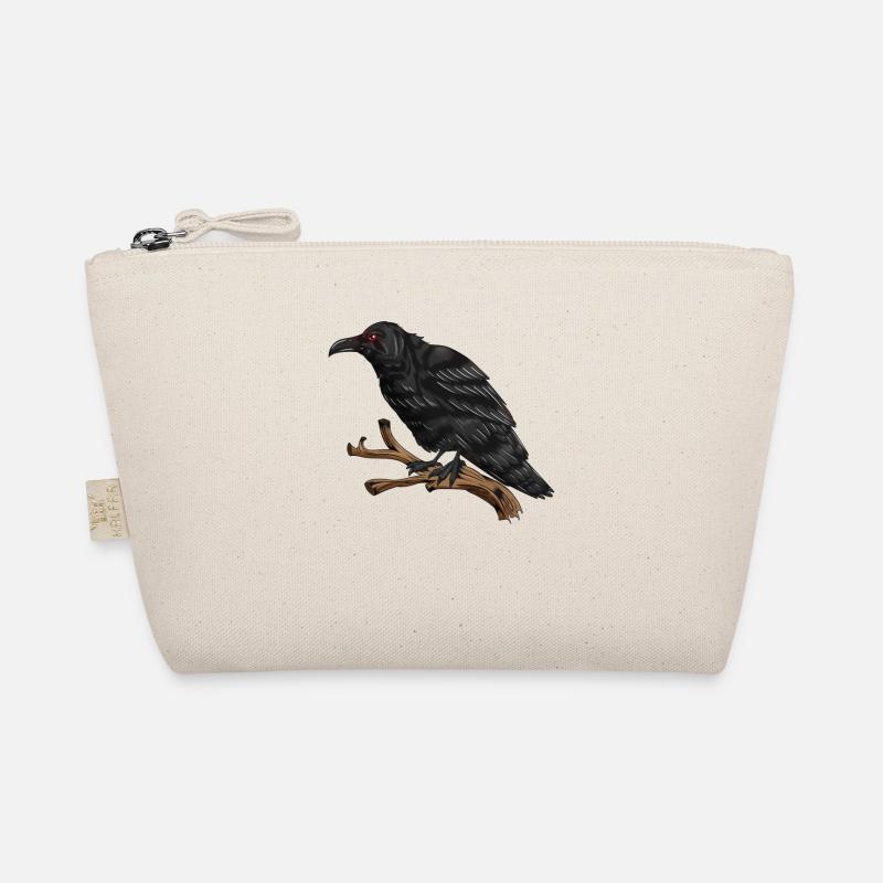 Rabe mit schwarzen Federn schlauer Singvogel Krähe Bio-Täschchen
