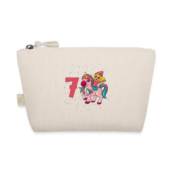 With Unicorn - Girl Birthday 7 Years - Organic Pouch - nature - Front