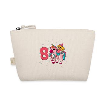 With Unicorn - Girl Birthday 8 Years - Organic Pouch - nature - Front