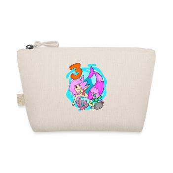 Girl 3 years old 3rd birthday mermaid - Organic Pouch - nature - Front