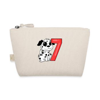 7 Birthday 7 years old with dog motif - seven - Organic Pouch - nature - Front