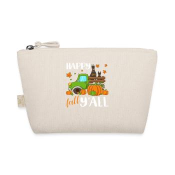 Happy Fall Y'all Doberman Riding Truck Pumpkin - Organic Pouch - nature - Front