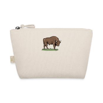 Wisent I Bison Wildrind Motiv mit Büffel und Kalb - Bio-Täschchen - Natur - Vorne