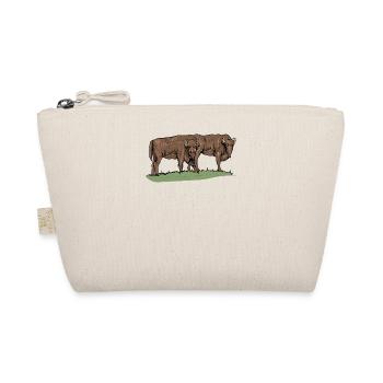 Wisent I Bison Wildrind Motiv mit Büffel und Kalb - Bio-Täschchen - Natur - Vorne