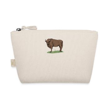 Wisent I Bison Wildrind Motiv mit Büffel und Kalb - Bio-Täschchen - Natur - Vorne