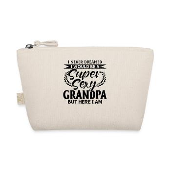 Funny Fathers Day Ideas - Super Sexy Grandpa - Organic Pouch - nature - Front