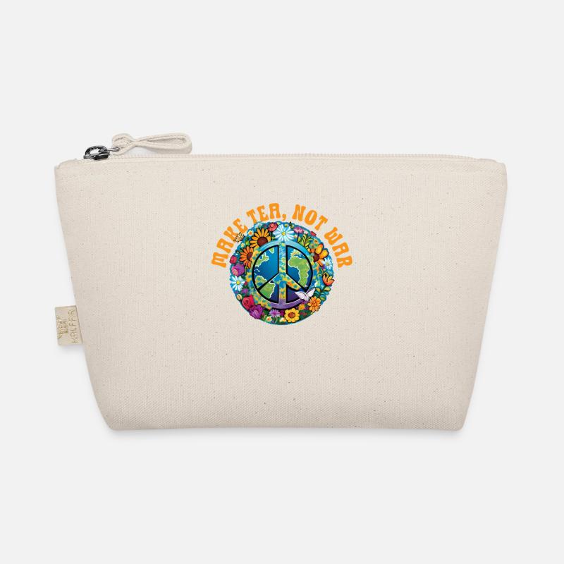 Hippie Peace Zeichen Frieden Blumen Blumenkind Bio-Täschchen