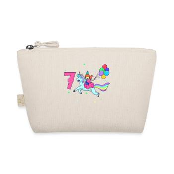 With Unicorn - Girl Birthday 7 Years - Organic Pouch - nature - Front