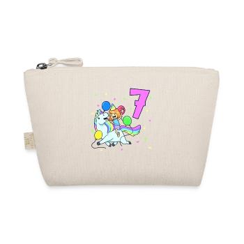 With Unicorn - Girl Birthday 7 Years - Organic Pouch - nature - Front
