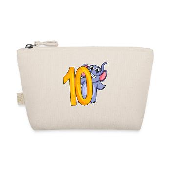 10 Geburtstag 10 Jahre alt mit Tier Motiv - zehn - Bio-Täschchen - Natur - Vorne
