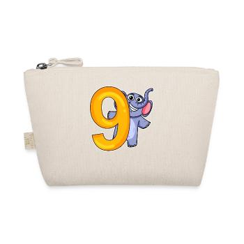 9 Birthday 9 years old with animal motif - nine - Organic Pouch - nature - Front