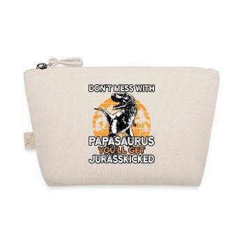 Papa Saurus Dinosaur Families Dino Papasaurus - Organic Pouch - nature - Front
