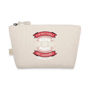 Papa Papy Deux Titres Cadeau Humoristique - Trousse biologique - nature - Devant