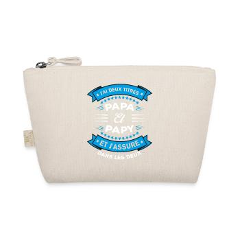 Papa Papy Deux Titres Cadeau Humoristique - Trousse biologique - nature - Devant
